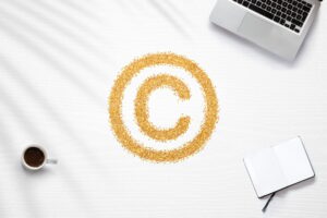 Scene about copyright on a home office
